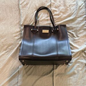 Kate Spade Sleek Black Tote with Gold Details
